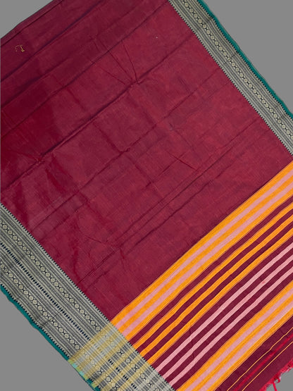 Narayanpet Brown Cotton Saree CS290