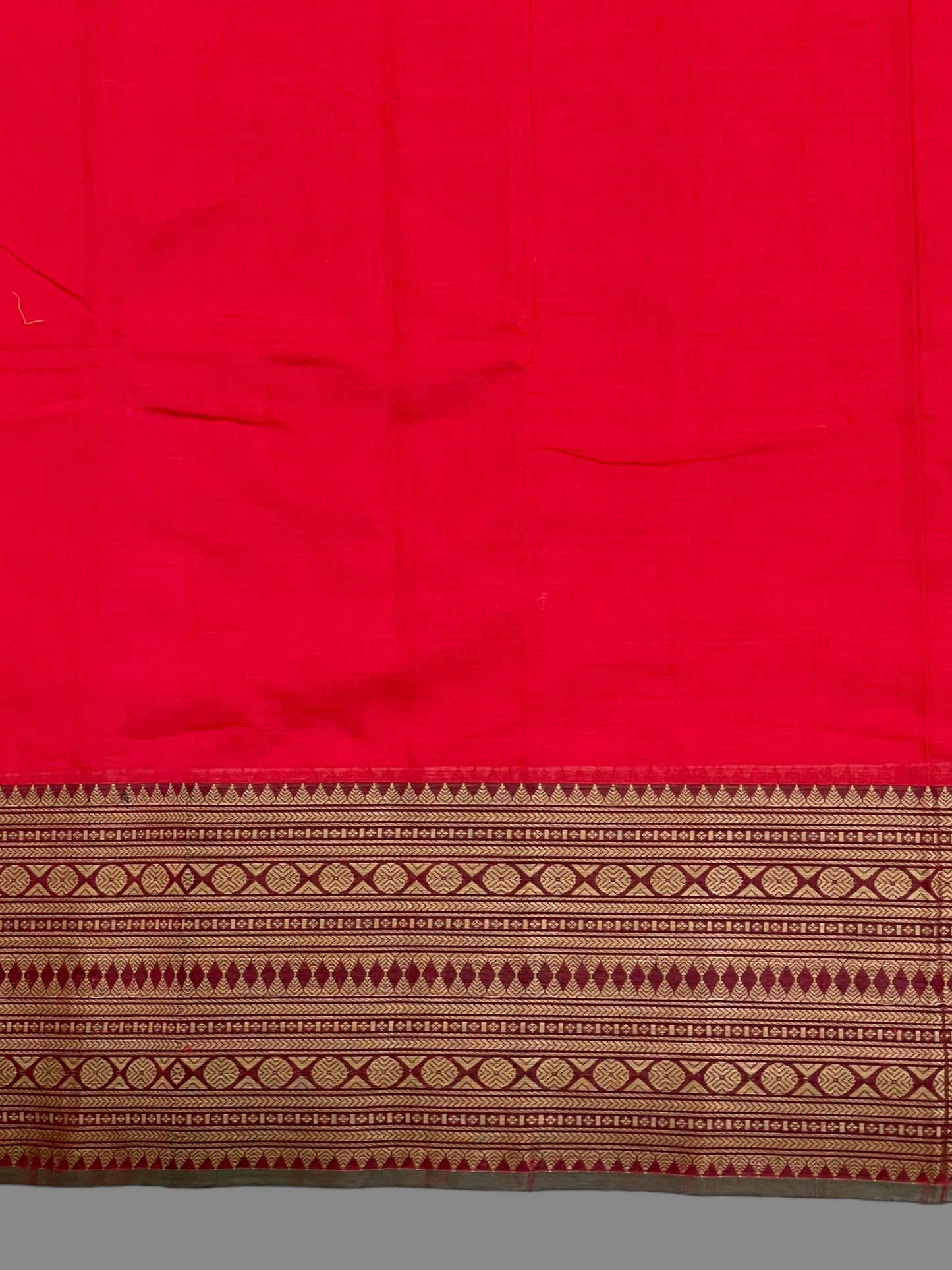 Narayanpet Red Cotton Saree CS291