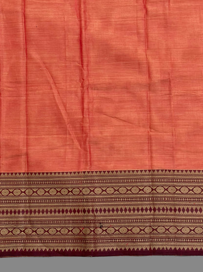 Narayanpet Peach Cotton Saree CS292