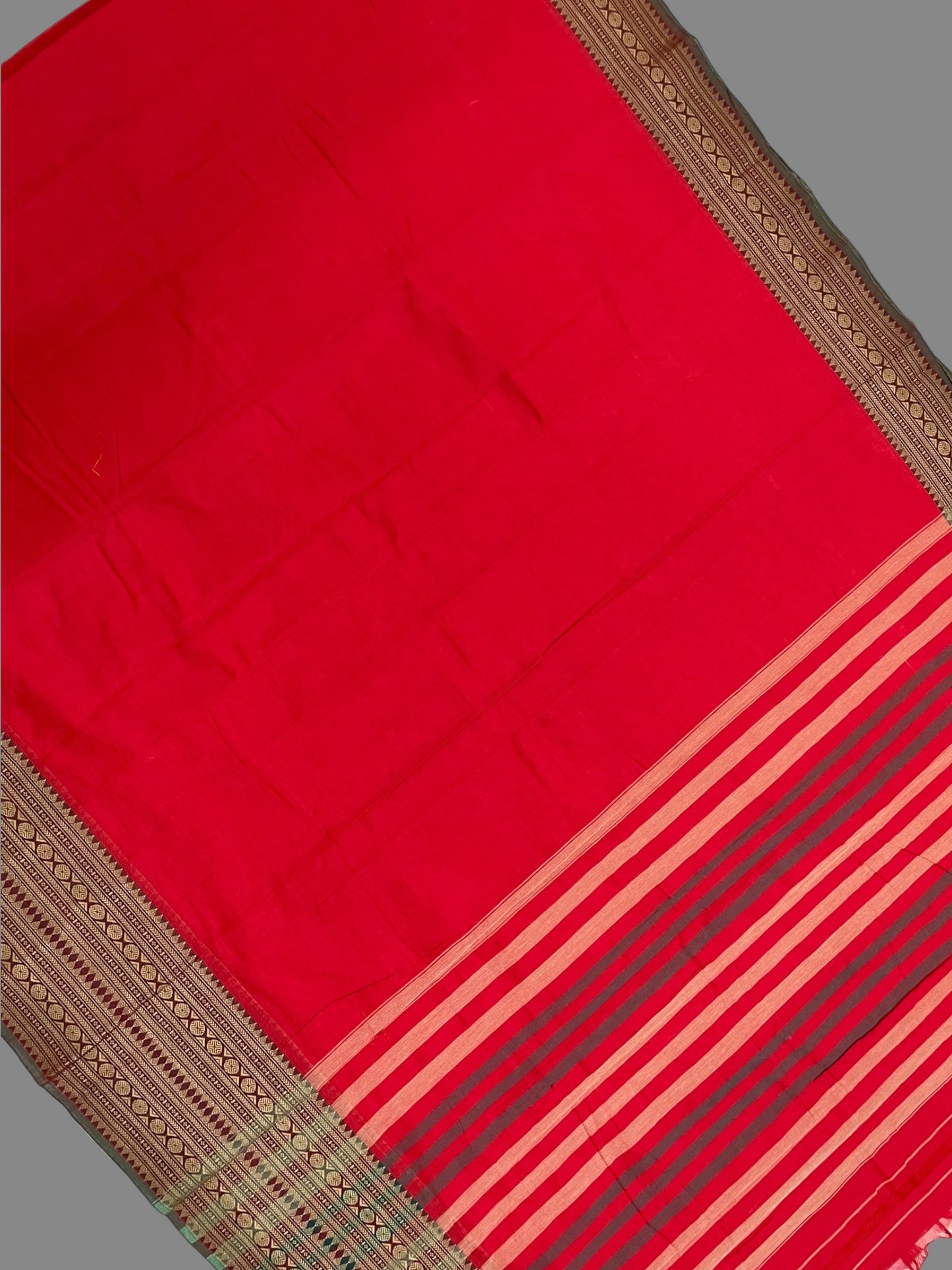 Narayanpet Red Cotton Saree CS291