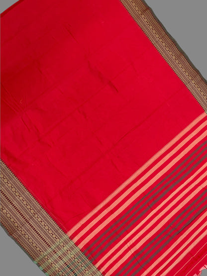 Narayanpet Red Cotton Saree CS291