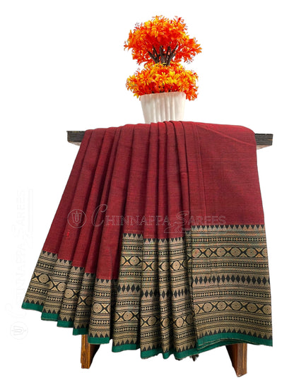 Narayanpet Brown Cotton Saree CS290