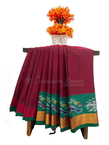 Narayanpet Brown Cotton Saree CS295