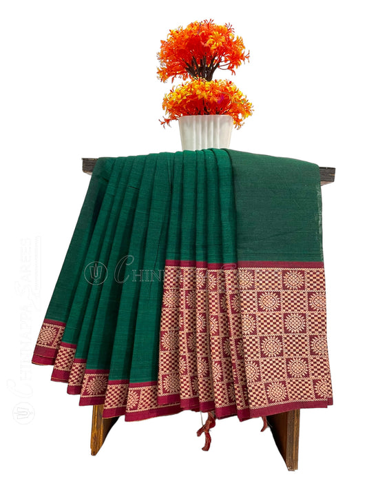 Narayanpet Green Cotton Saree CS301