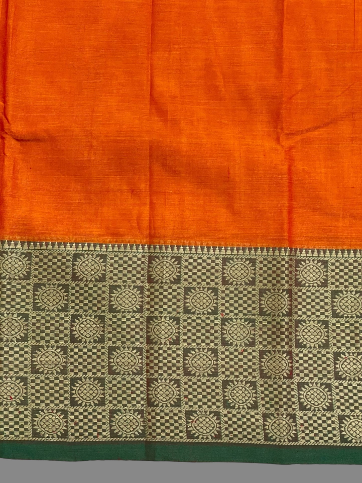 Narayanpet Orange Cotton Saree CS302