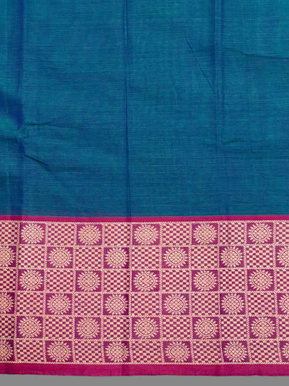 Narayanpet Ananda Blue Cotton Saree CS303