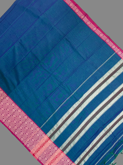 Narayanpet Ananda Blue Cotton Saree CS303