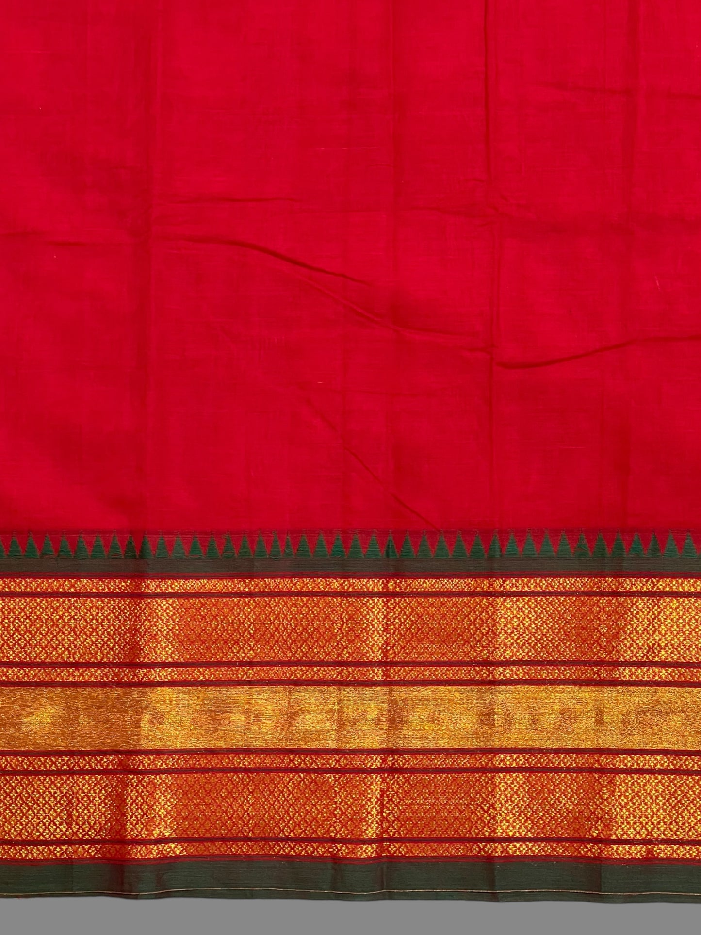 Narayanpet Red Cotton Saree CS299