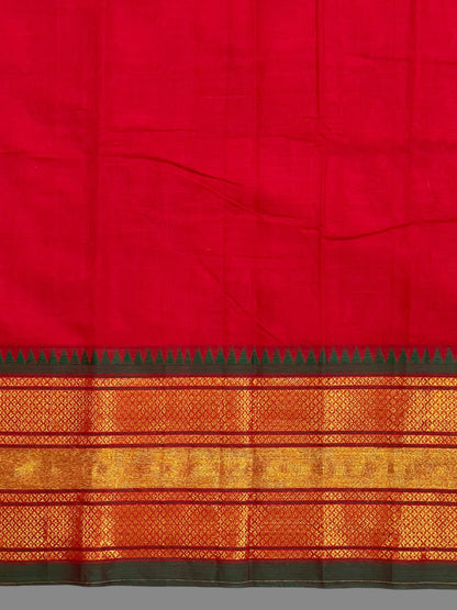 Narayanpet Red Cotton Saree CS299