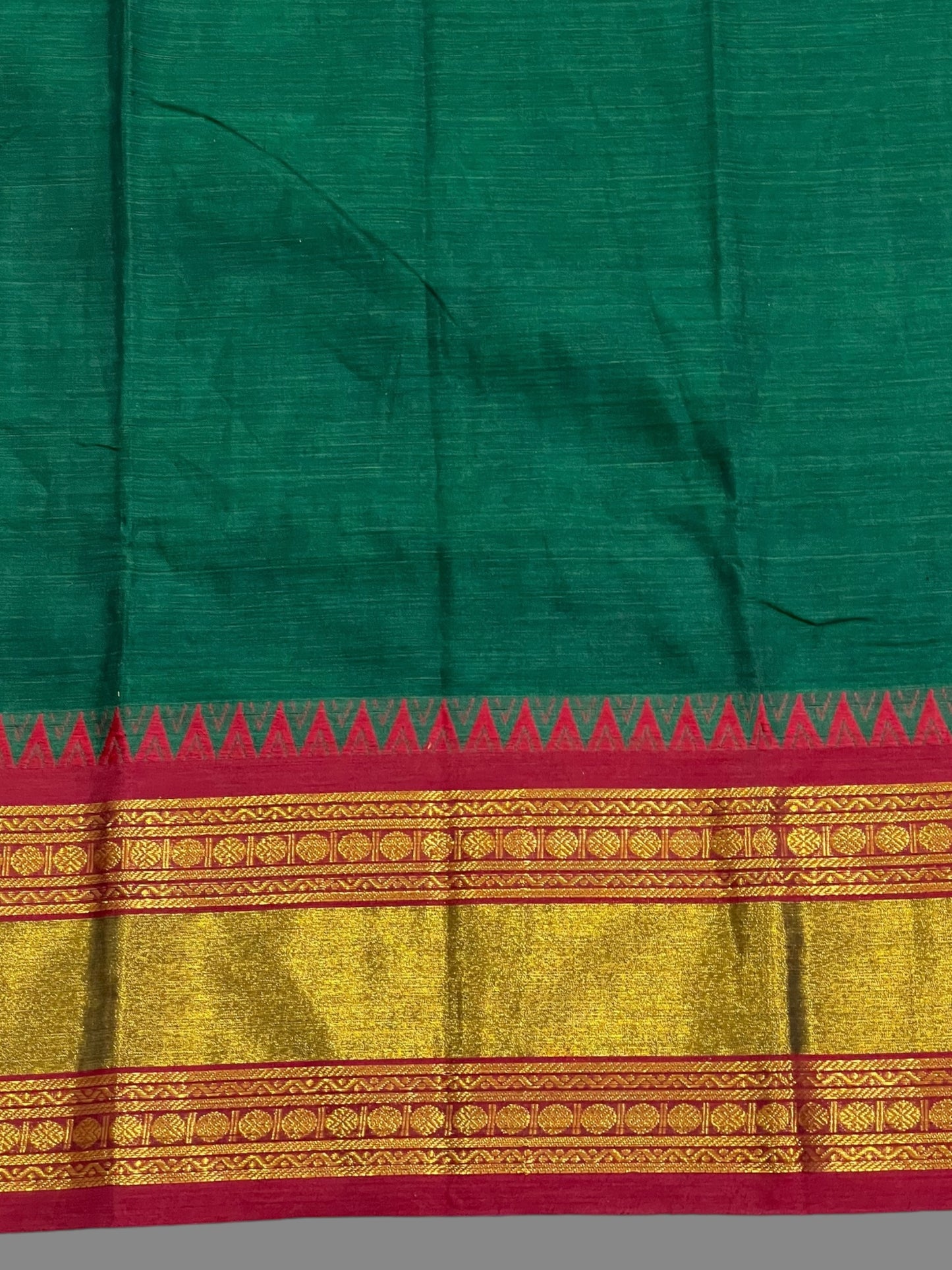 Narayanpet Dark Green Cotton Saree CS297