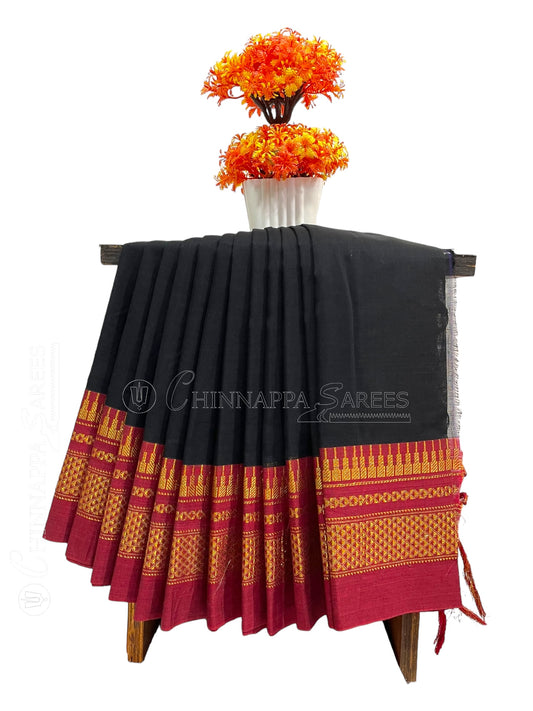 Narayanpet Black Cotton Saree CS309