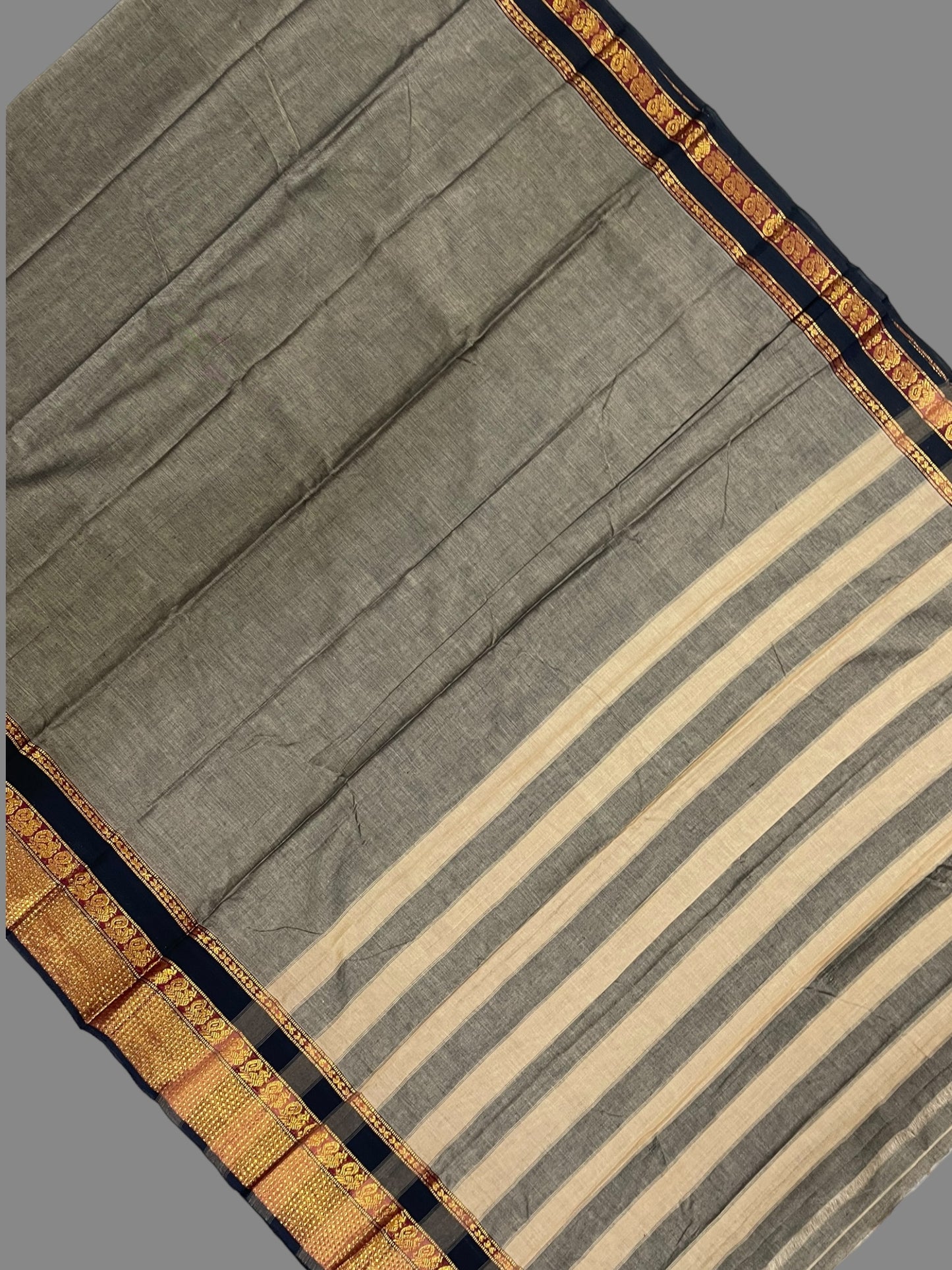 Narayanpet Grey Cotton Saree CS314