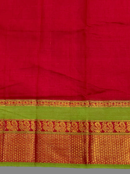 Narayanpet Red Cotton Saree CS318