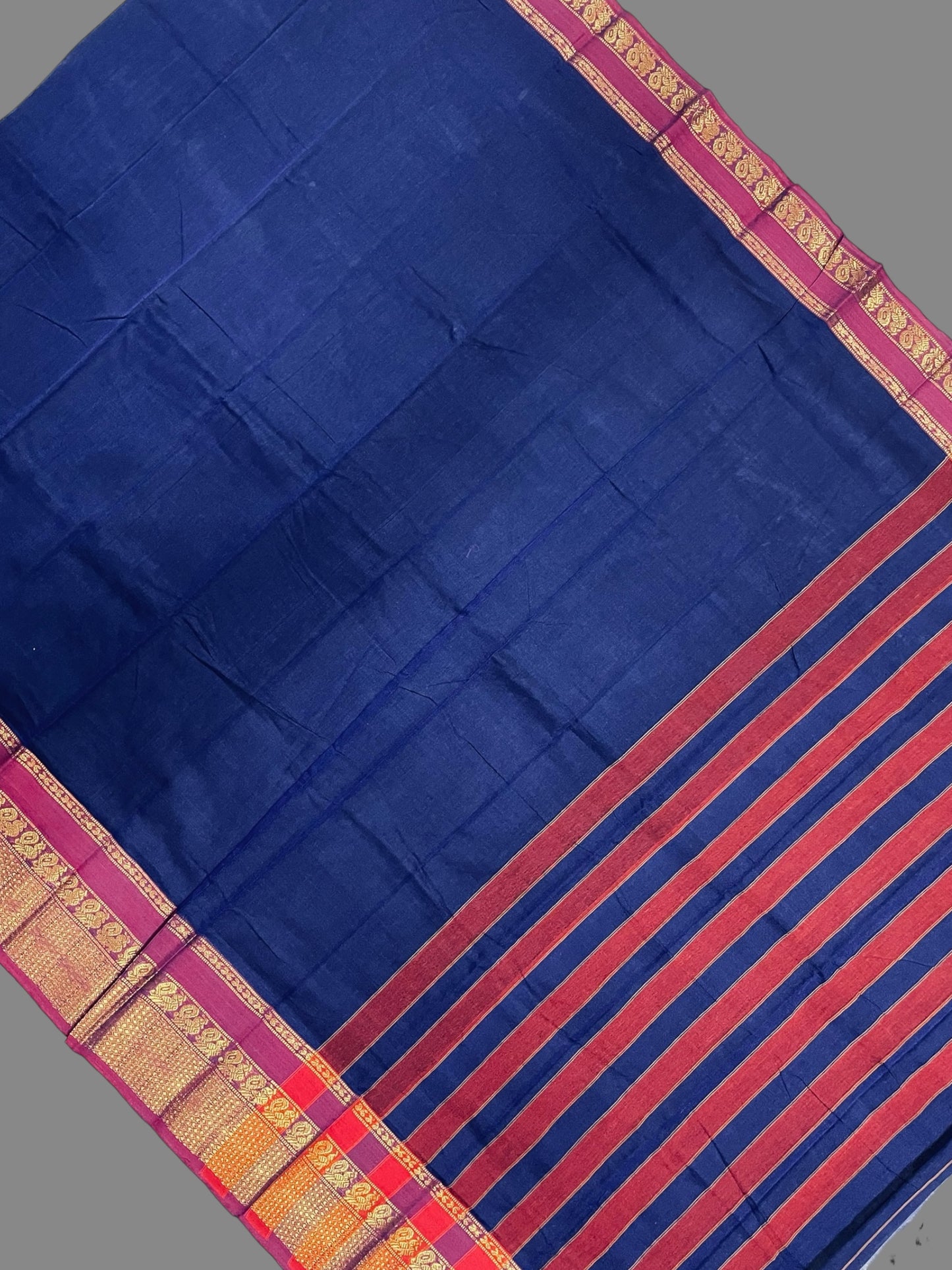 Narayanpet Royal Blue Cotton Saree CS319