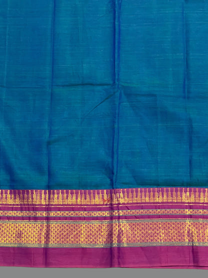 Narayanpet Ananda Blue Cotton Saree CS311