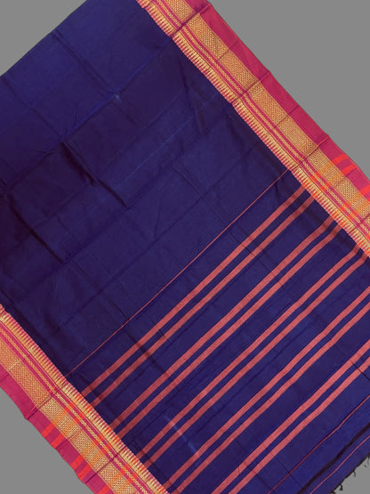 Narayanpet Navy Blue Cotton Saree CS307