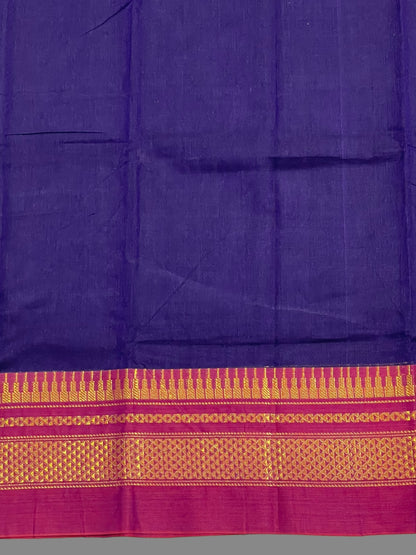 Narayanpet Navy Blue Cotton Saree CS307