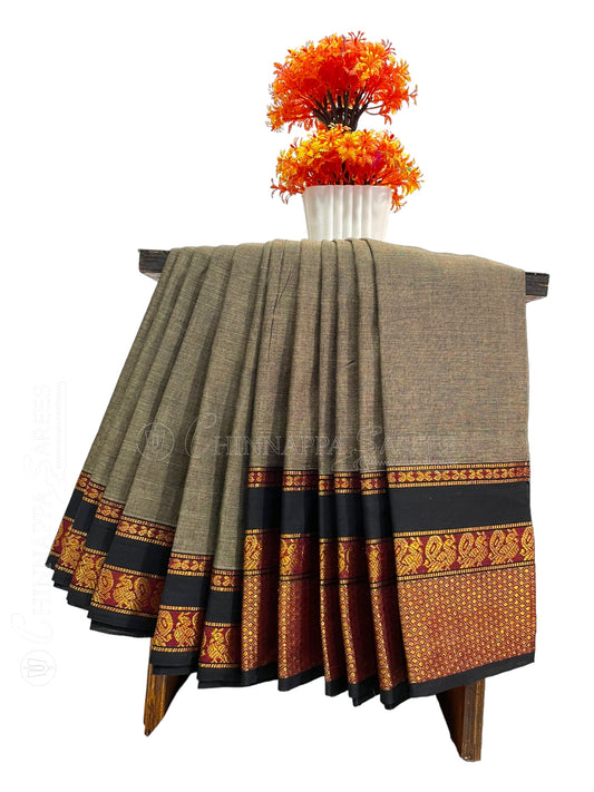 Narayanpet Grey Cotton Saree CS314