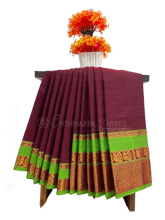 Narayanpet Dark Magenta Cotton Saree CS315