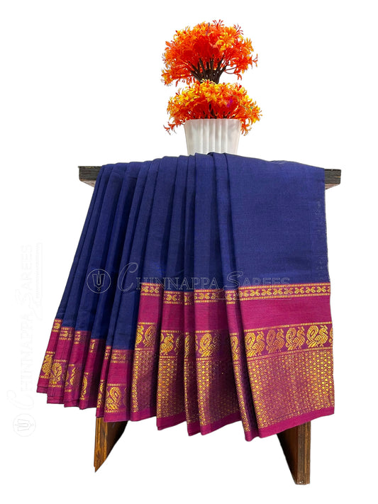 Narayanpet Royal Blue Cotton Saree CS319