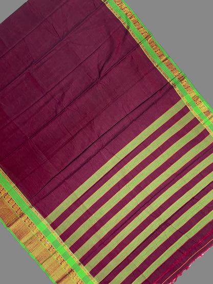 Narayanpet Dark Magenta Cotton Saree CS315