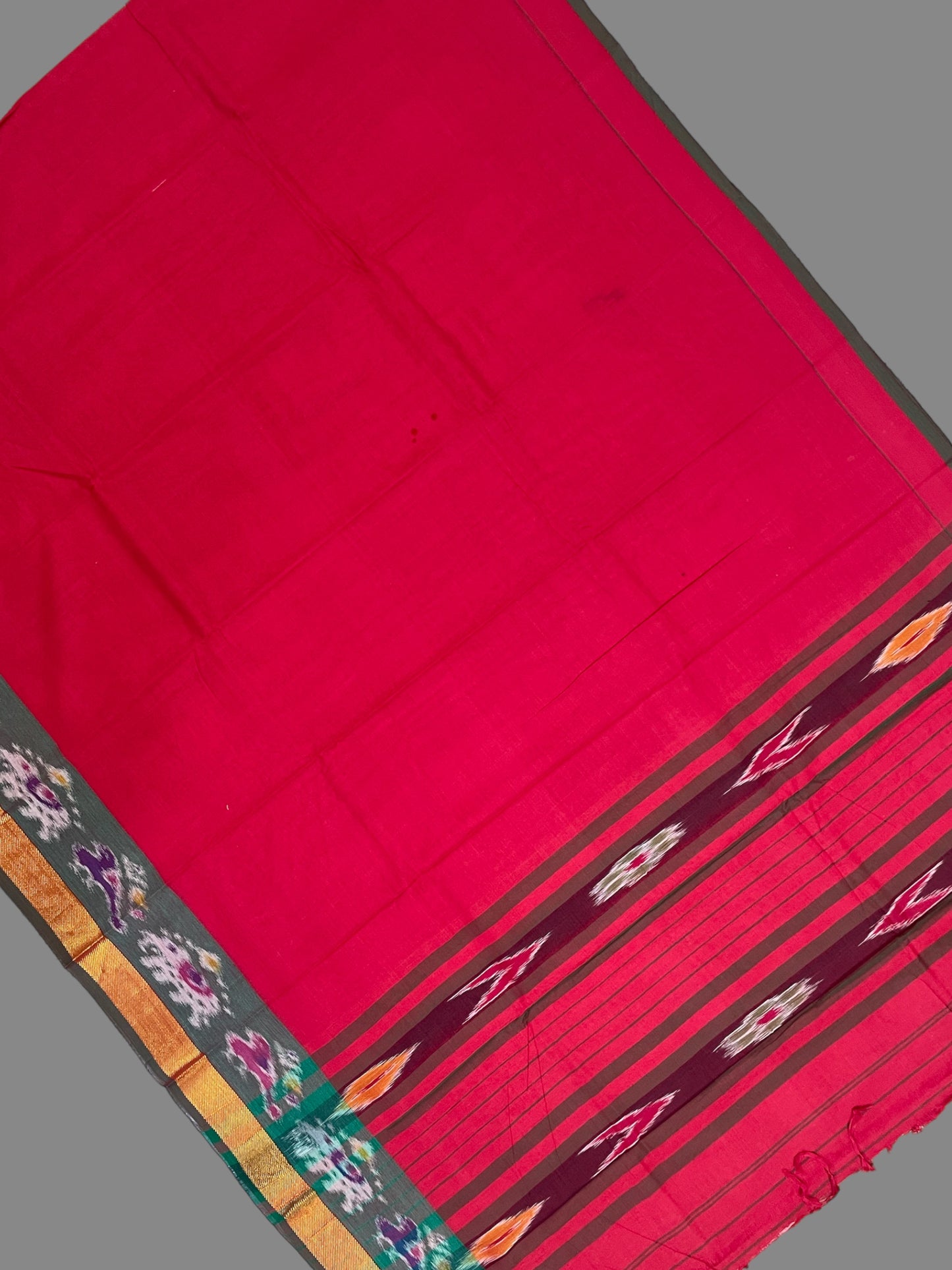 Narayanpet Red Cotton Saree CS296