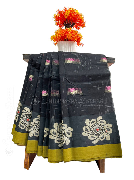 Bengali Black Cotton Sarees