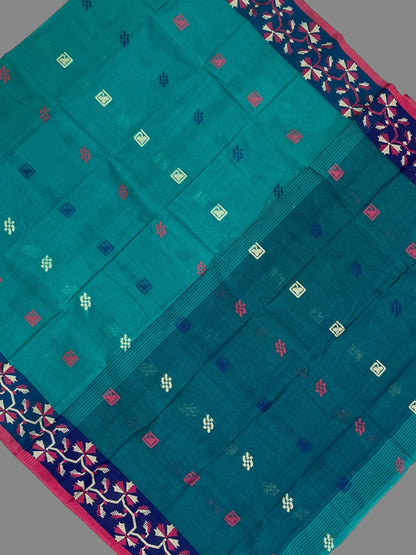 Bengali Blue Cotton Sarees