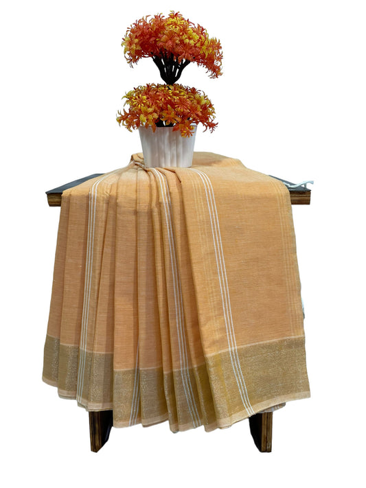 Lining Light Mustard Pure Cotton Sarees