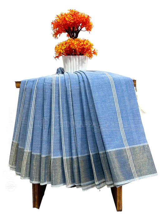 Lining  Blue Pure Cotton Sarees