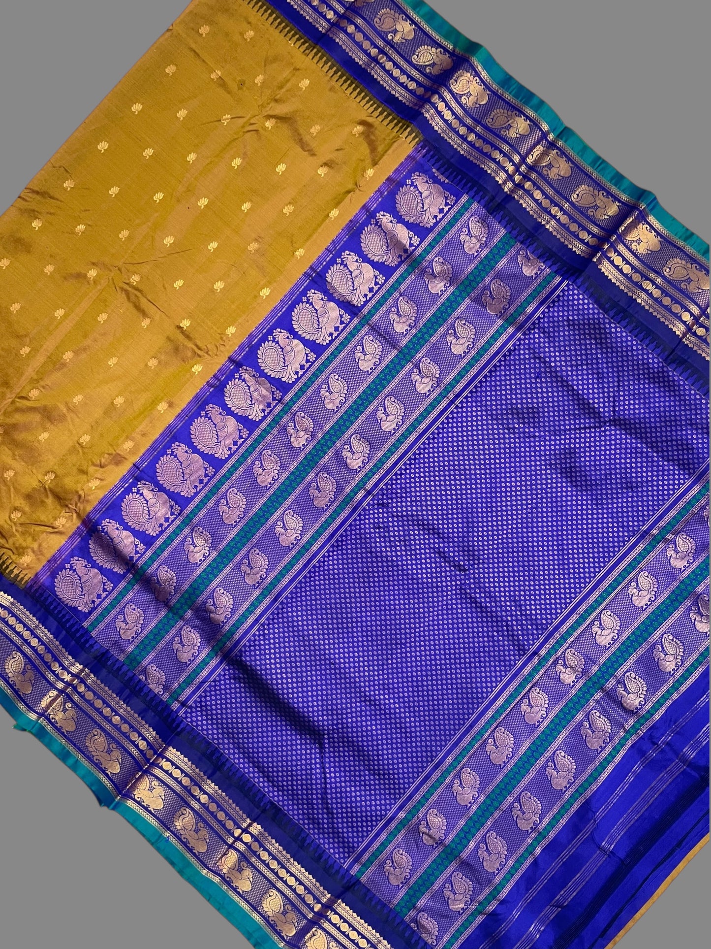 Mahalaxmi Border Brown  Pure Silk Saree