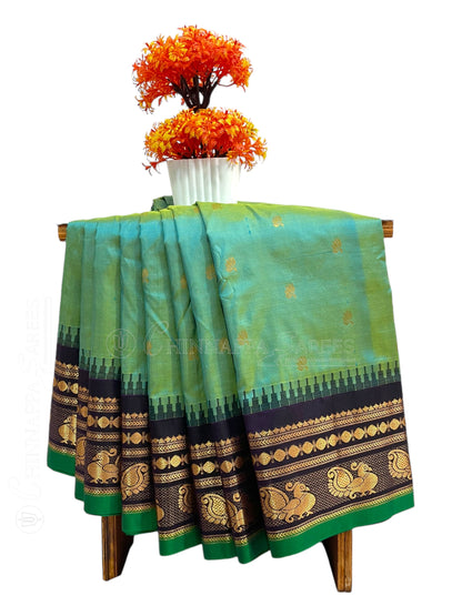 Mahalaxmi Border Sea Green Pure silk Saree