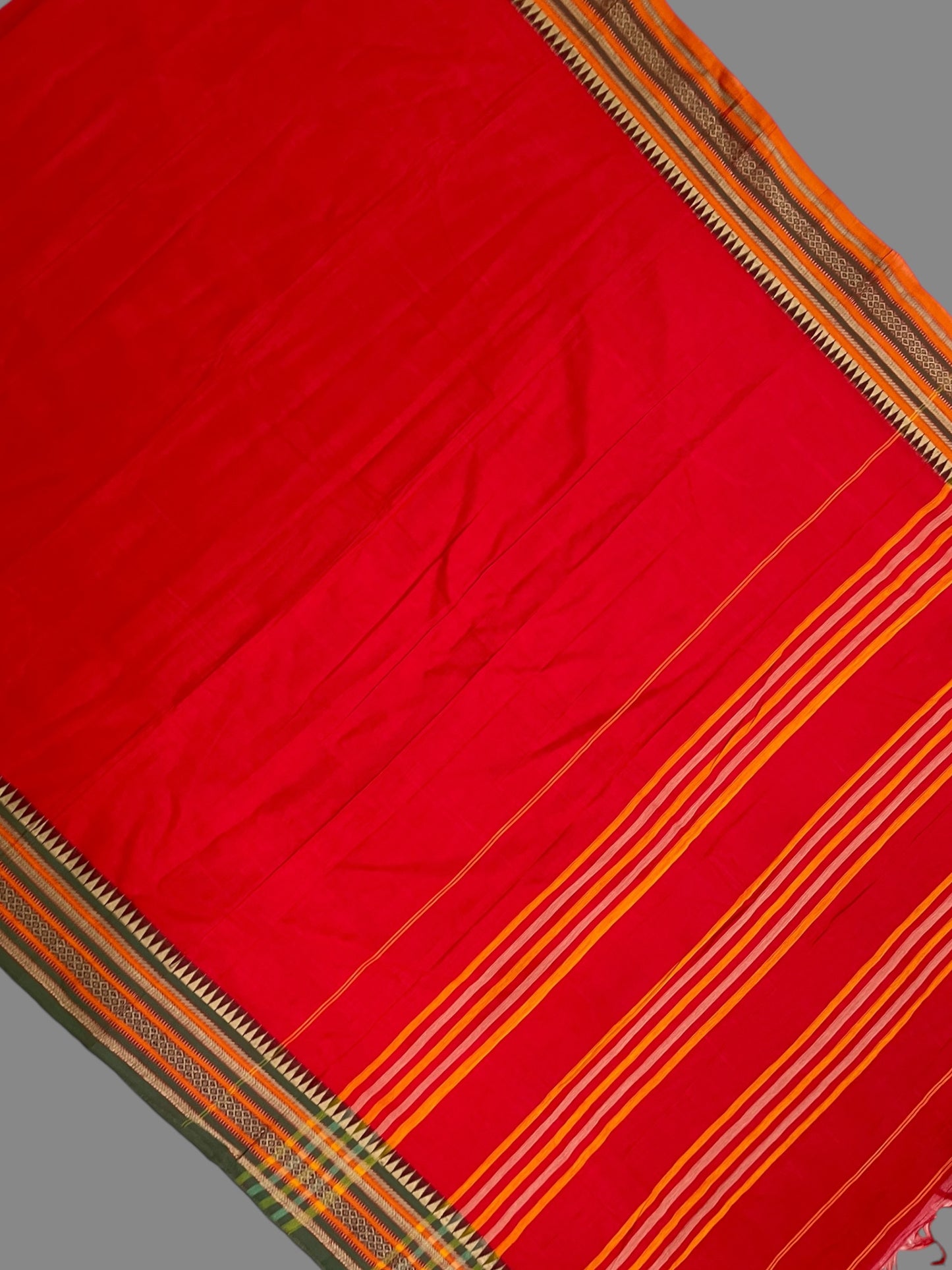 Narayanpet Red Cotton Saree CS326