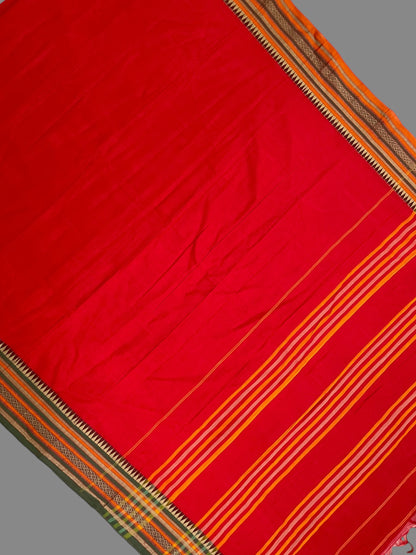 Narayanpet Red Cotton Saree CS326