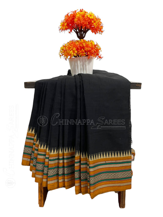 Narayanpet Black Cotton Saree CS324