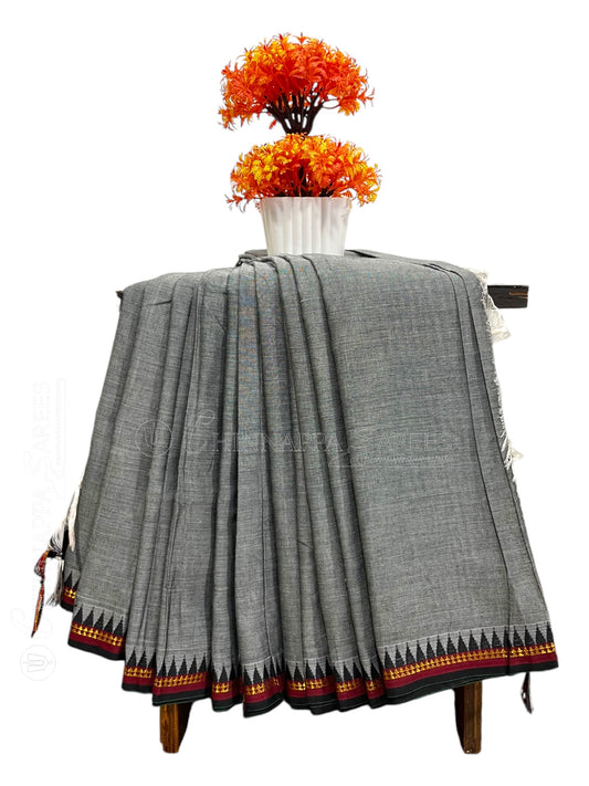 Narayanpet Grey Cotton Saree CS329