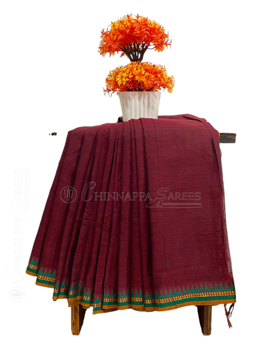 Narayanpet Brown Cotton Saree CS330