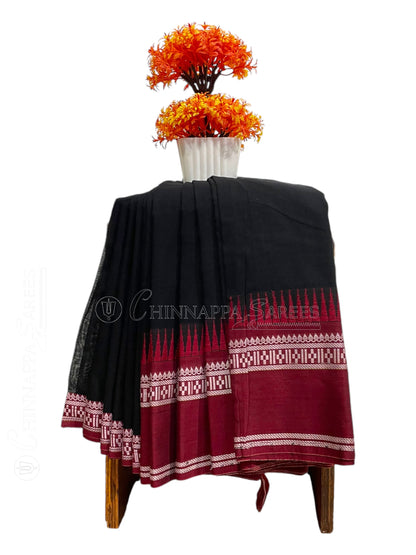 Narayanpet Black Cotton Saree CS336