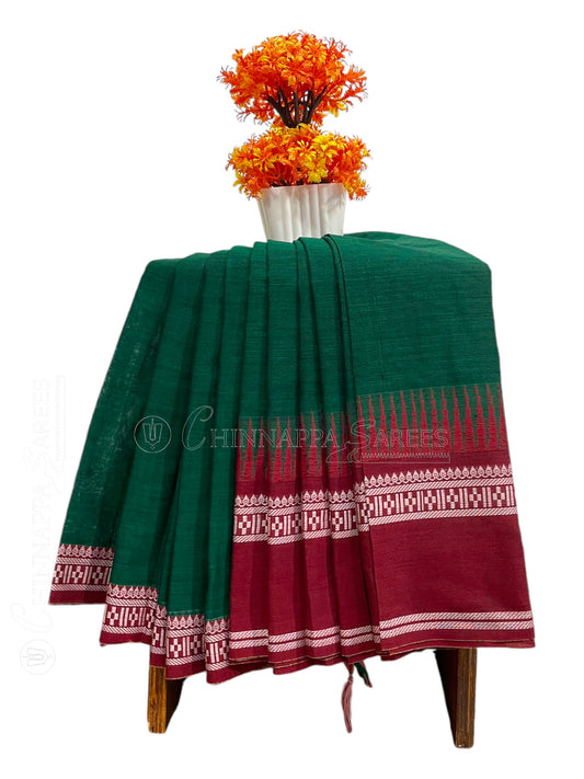 Narayanpet Green Cotton Saree CS335