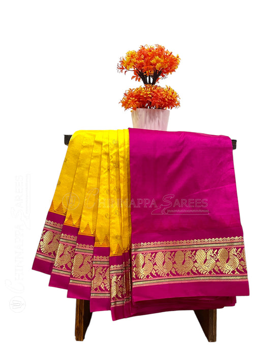 Humsa Border Yellow Pure Silk Saree