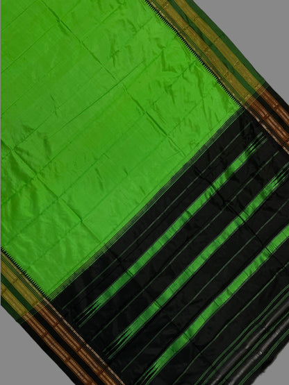 Narayanpet Plain Parrot Green Pure Silk