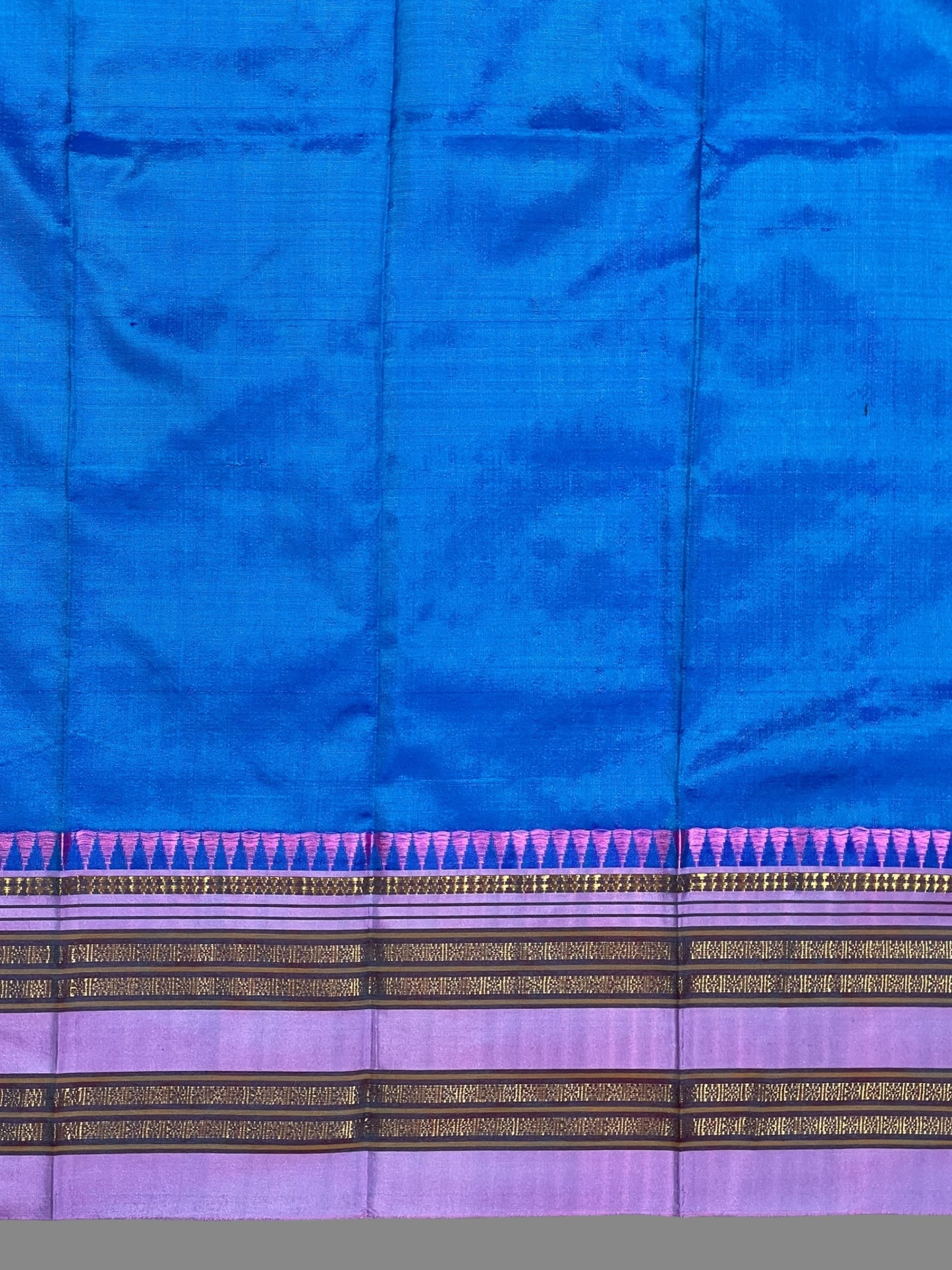 Narayanpet Plain Ananda Blue pure Silk Saree