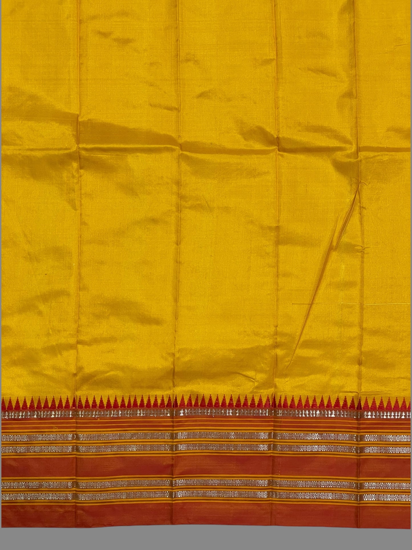 Narayanpet Plain Bright Yellow pure Silk Saree