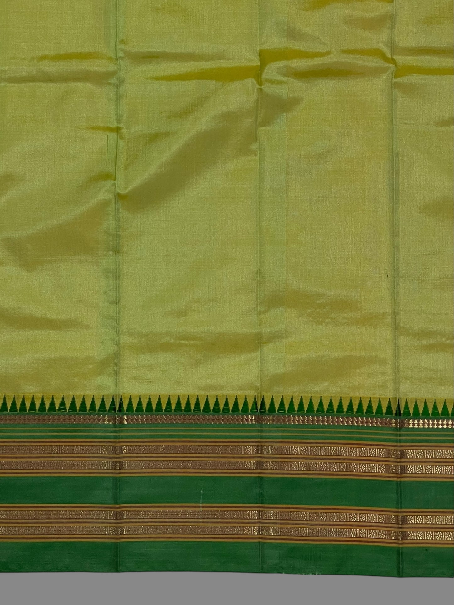 Narayanpet Plain Straw colour pure Silk Saree