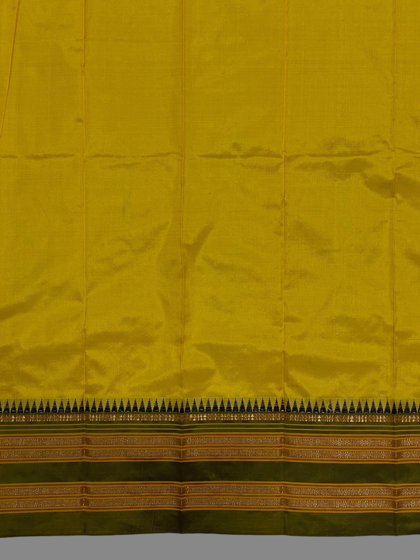 Narayanpet Plain Yellow colour pure Silk Saree