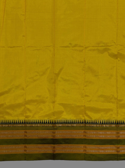 Narayanpet Plain Yellow colour pure Silk Saree