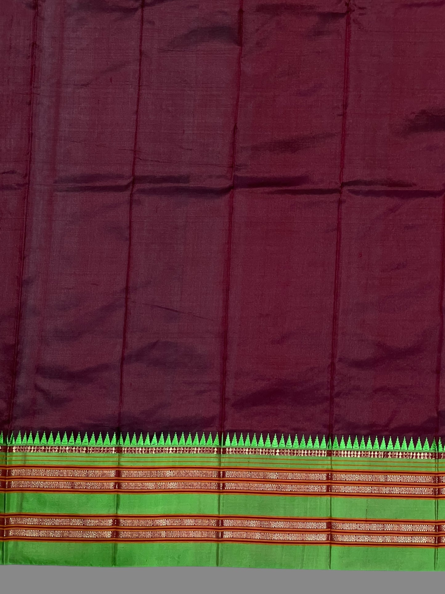 Narayanpet Plain Brown Silk Saree