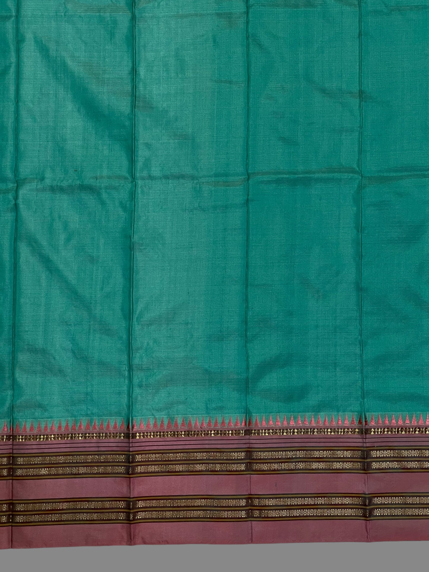 Narayanpet Plain turquoise Colour  pure Silk Saree