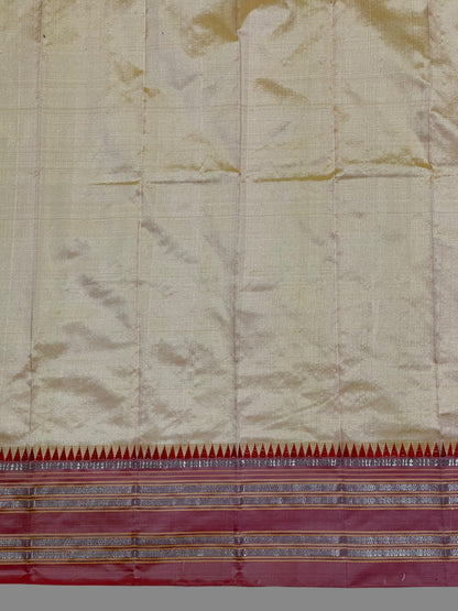 Narayanpet Plain Onion colour  pure Silk Saree