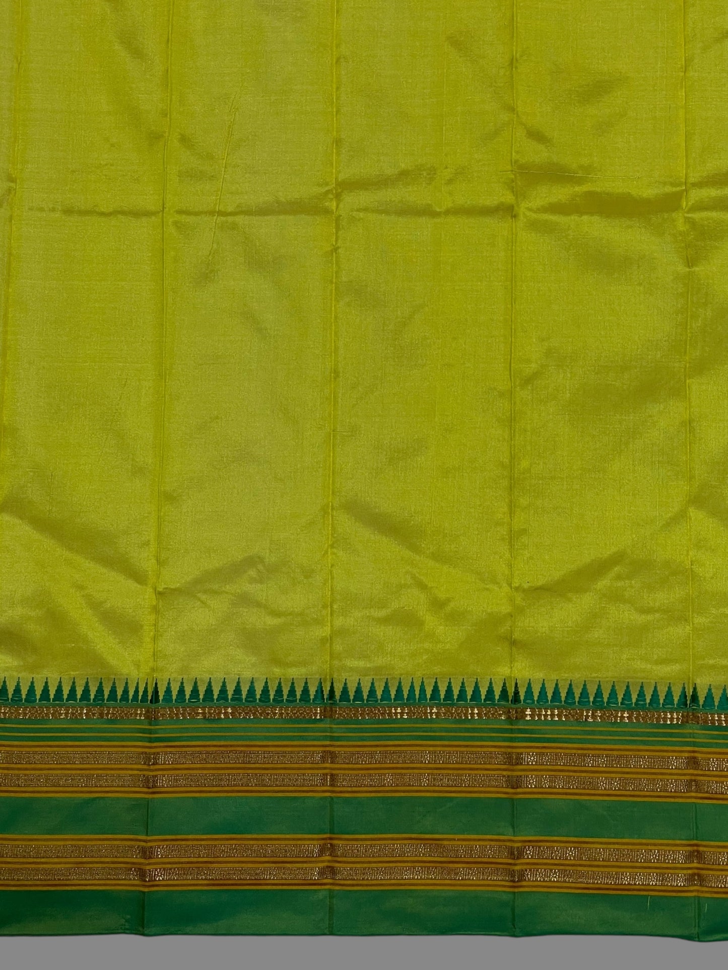 Narayanpet Plain Lemon colour pure Silk Saree